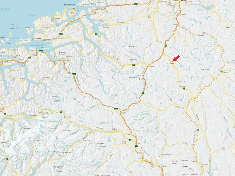 Kart som viser hvor det skal stenges.