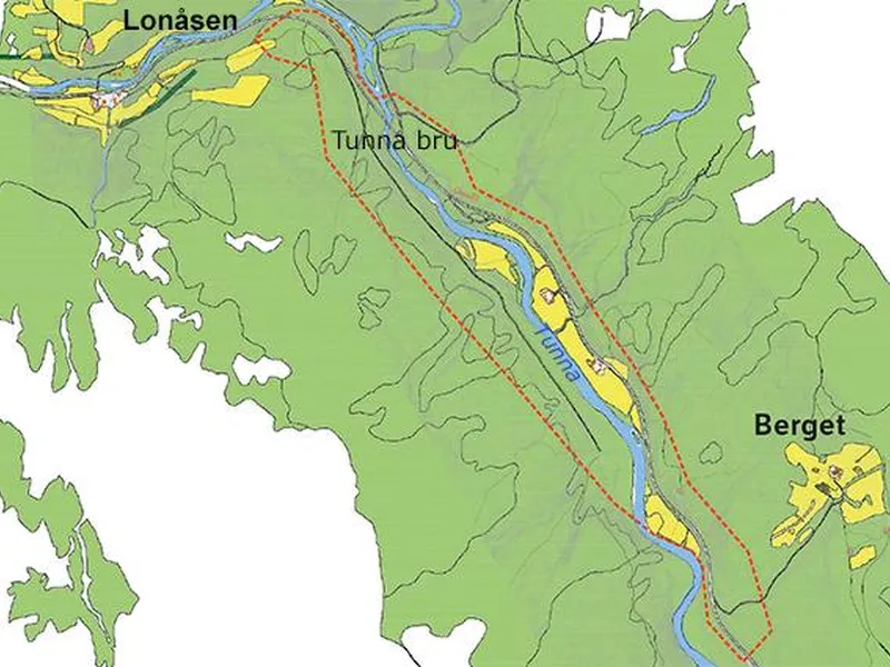 Planområdet rv. 3 Tunna bru