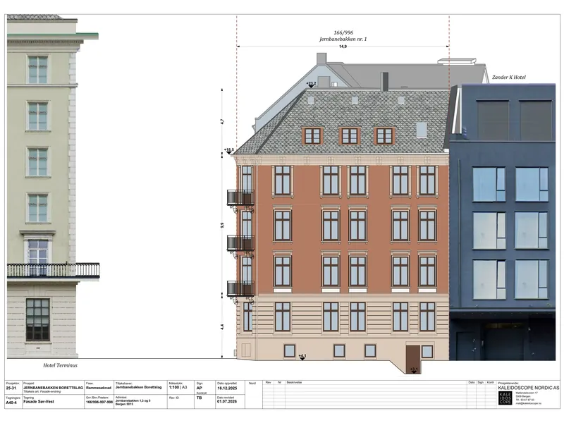 Fasade fra byggesøknad