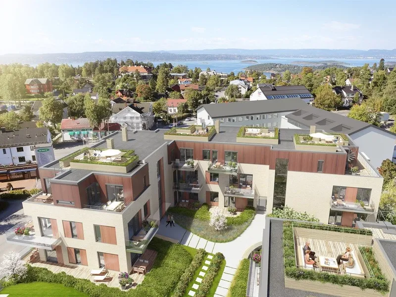 Boligprosjektet Sæter Hage skal bygges på Nordstrand i Oslo. Illustrasjon: Arcasa Arkitekter.