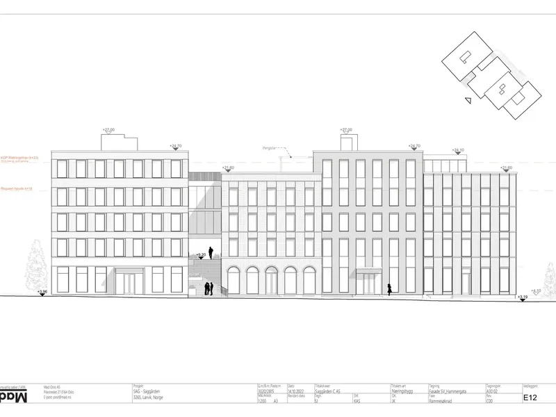 Fasade fra byggesøknad