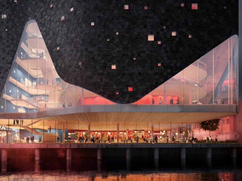 Prosjektet Samklang blir i alt 17.000 kvadratmeter stort.. Illustrasjon: Nordic Office of Architecture
