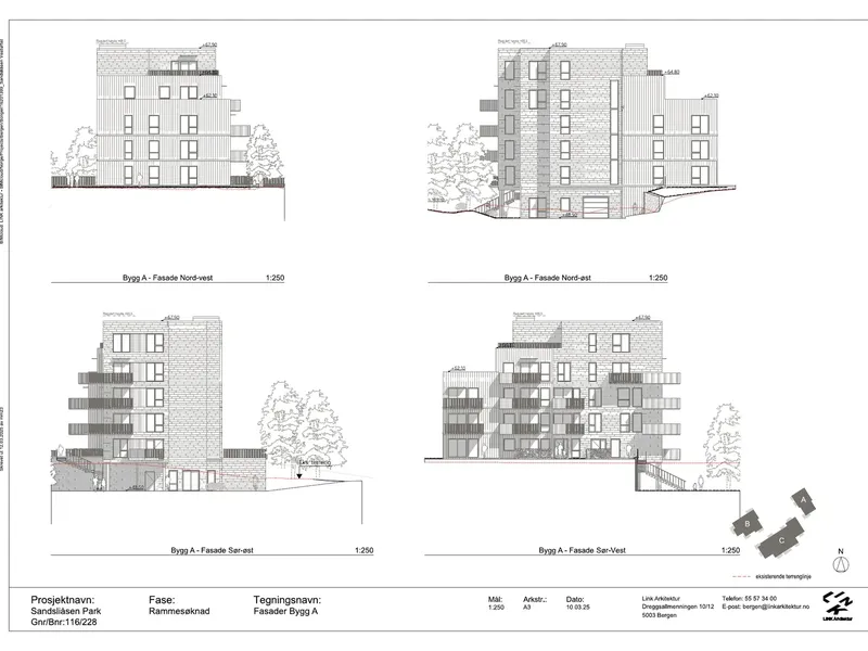 Fasade fra byggesøknad