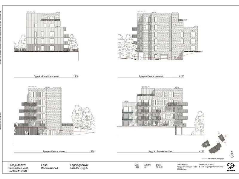 Fasade fra byggesøknad