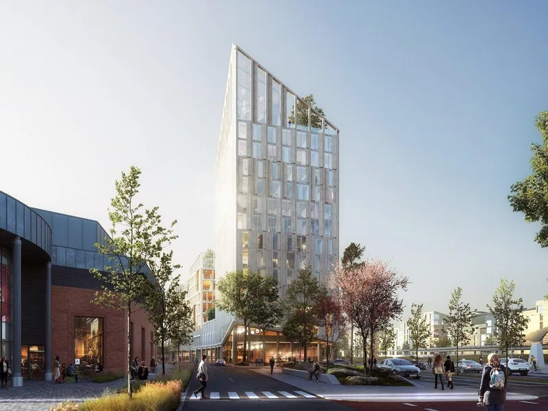 Illustrasjon av høyt hotell