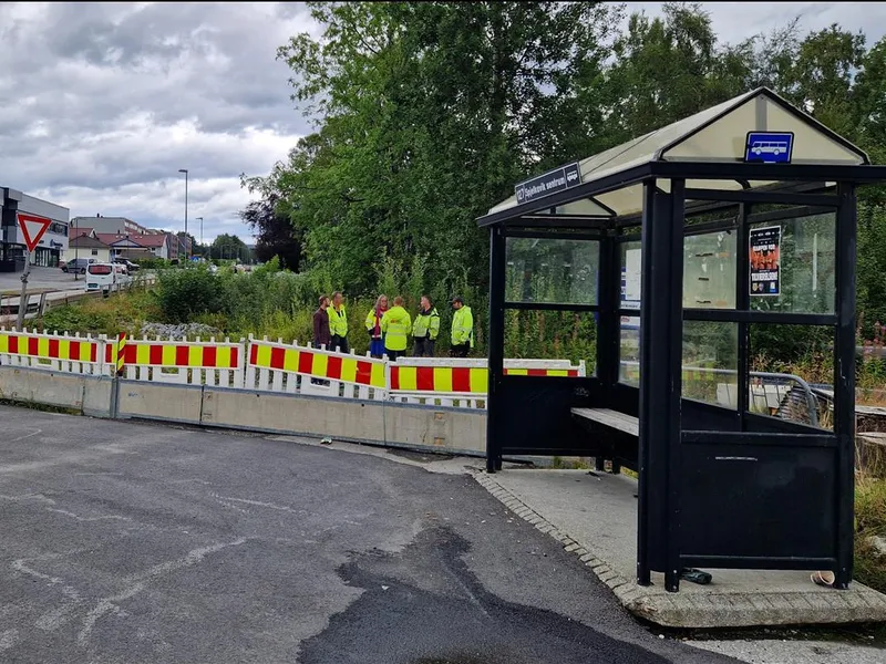 Bilde av den midlertidige busslomma. - Klikk for stort bilete