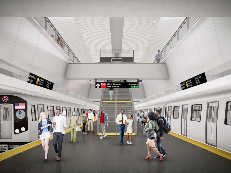 Skanska har vunnet kontrakten for bygging av fase to av Second Avenue Subway-prosjektet i New York. Illustrasjon: Metropolitan Transportation Authority.