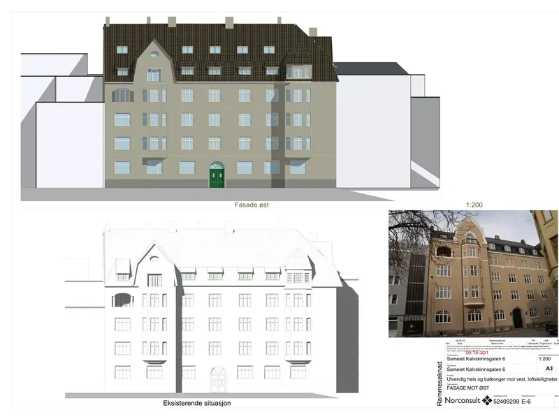 Fasade fra byggesøknad