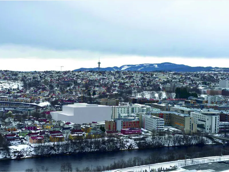 Slik skal bygget se ut i bybildet. Illustrasjon: Nordic.