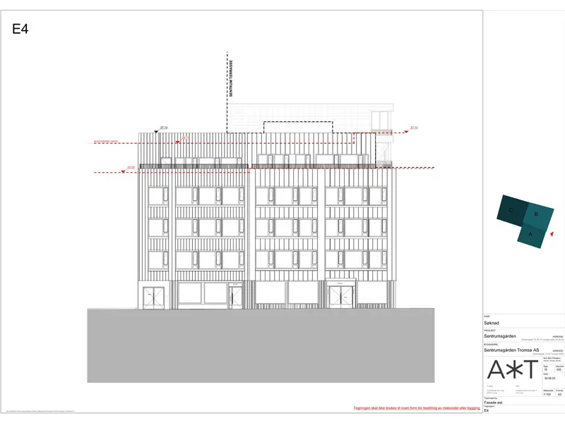 Fasade fra byggesøknad