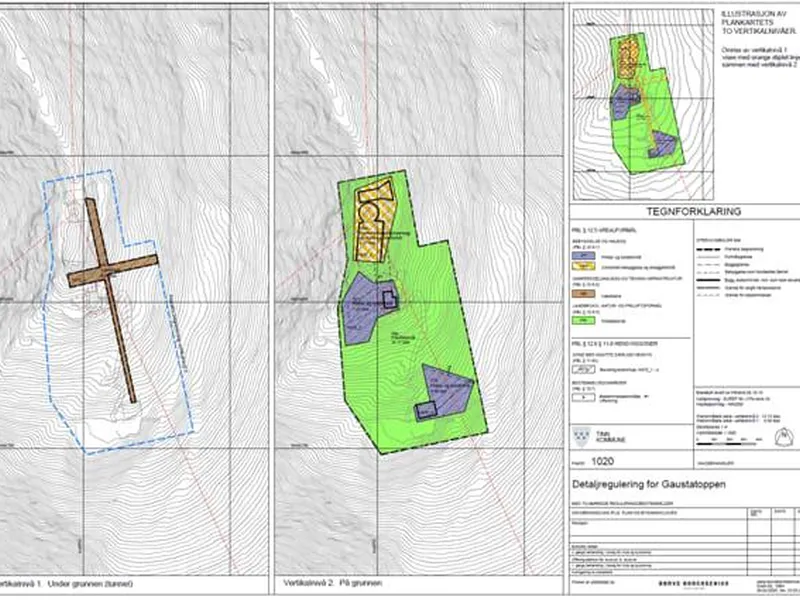 Forslag til plankart for detaljreguleringsplan Gaustatoppen