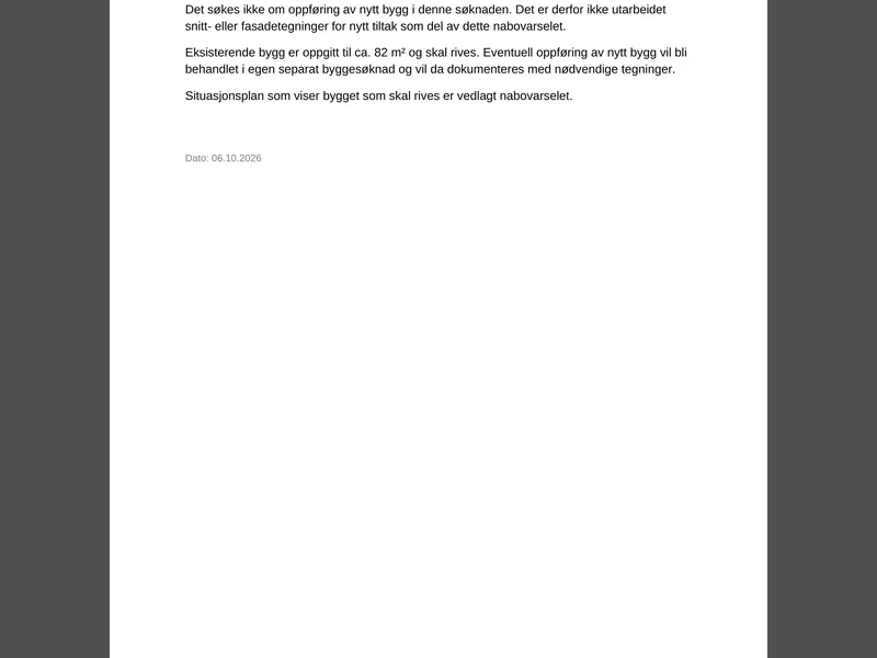 Fasade fra byggesøknad
