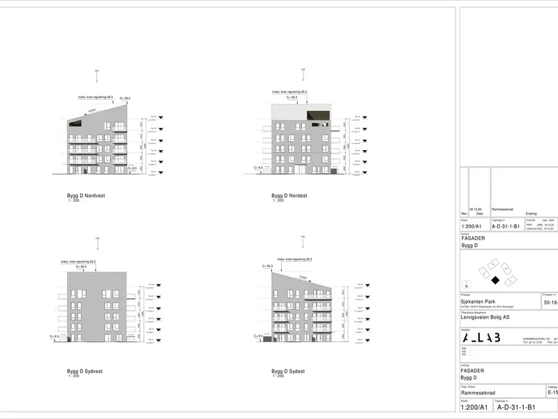 Fasade fra byggesøknad