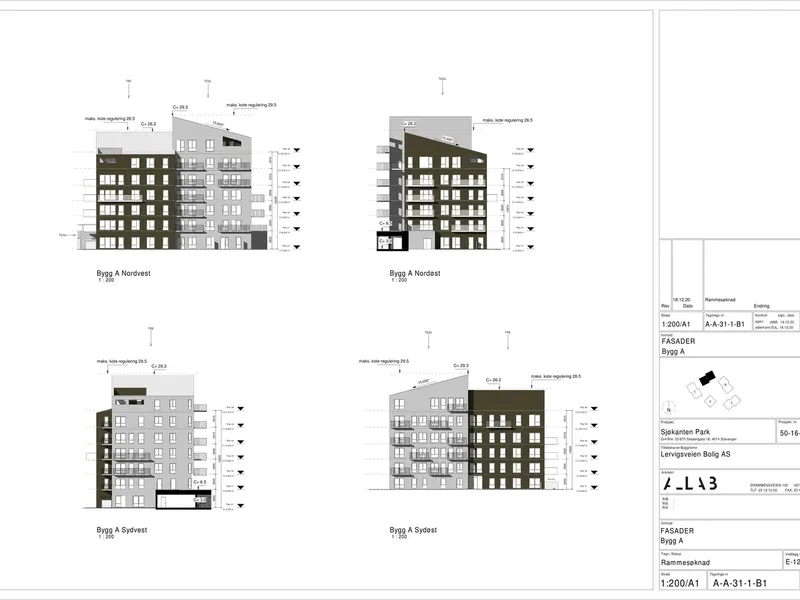 Fasade fra byggesøknad