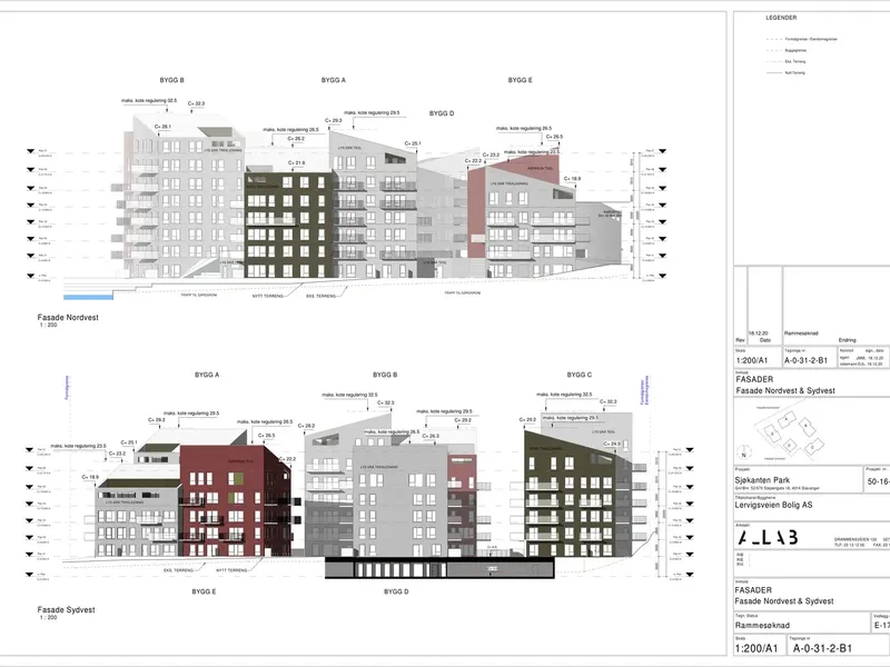 Fasade fra byggesøknad