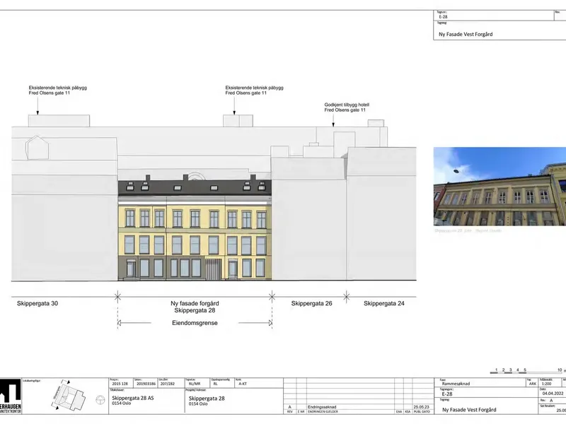 Fasade fra byggesøknad