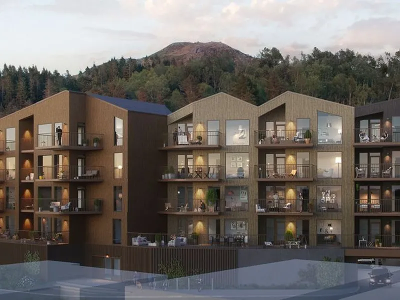 Første byggetrinn i Skogens ro, et nytt leilighetsprosjekt fra Bate på Kleivane i Sandnes