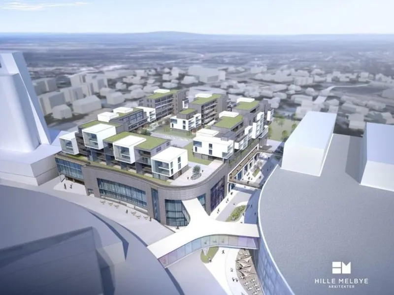 Slik blir bygget når det står ferdig. Illustrasjon: Hille Melbye Arkitekter