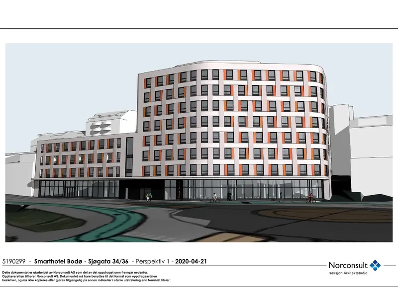 Perspektiv fra byggesøknad