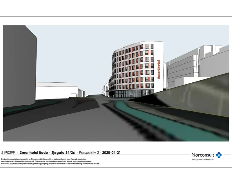 Perspektiv fra byggesøknad