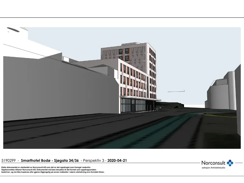 Perspektiv fra byggesøknad