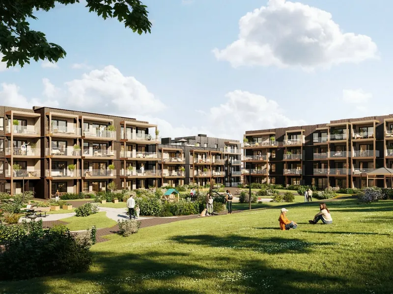 Solsletta Hageby. Illustrasjon: Heimdal Bolig.