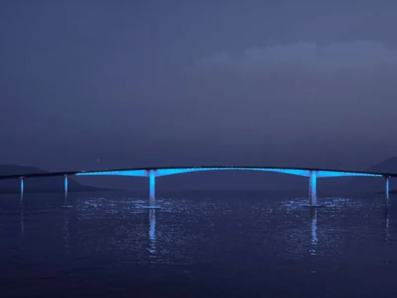 Slik kan Sortlandsbrua bli seende ut etter at de nye lysene er montert.