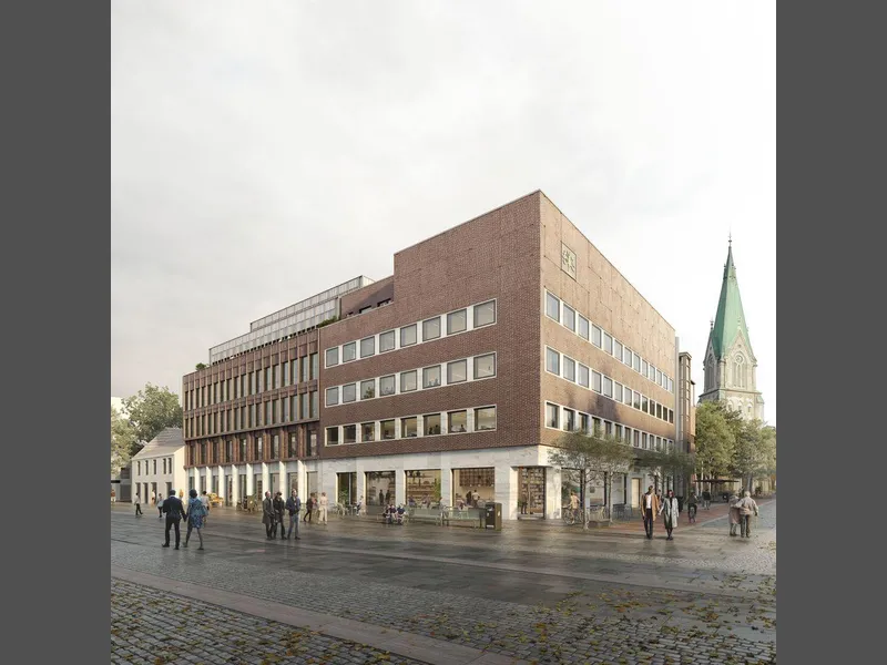Foreløpige tegninger av K26 i Kristiansand sentrum. Det kan komme endringer.