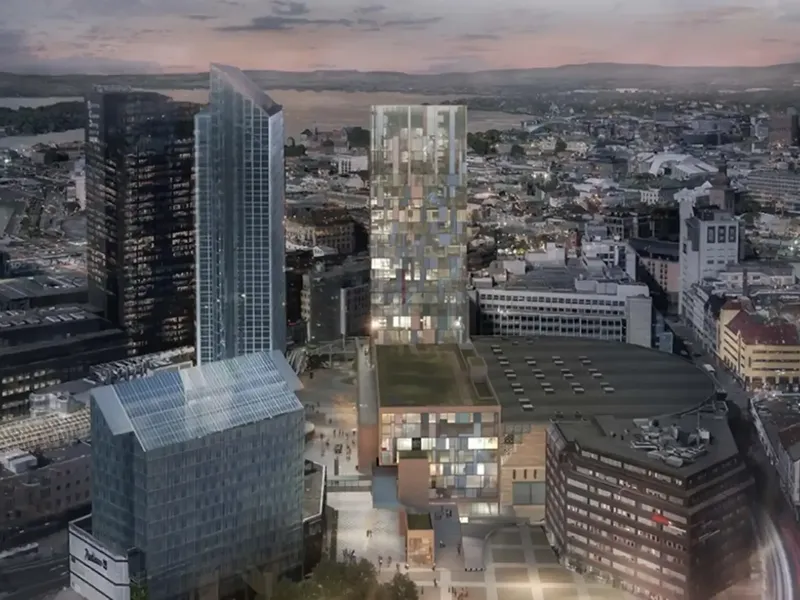 Illustrasjon av nye Spektrumkvarteret i Oslo