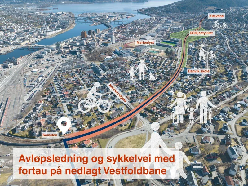 Bilde som viser strekningen Sundland-Kobbervikdalen.