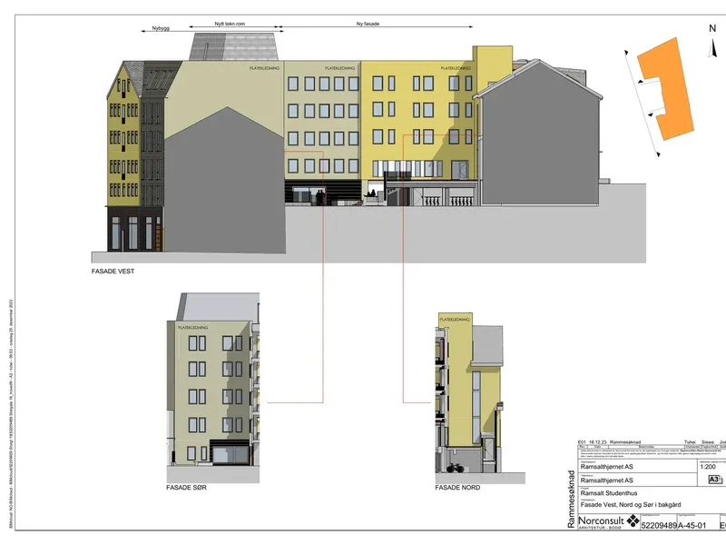 Fasade fra byggesøknad