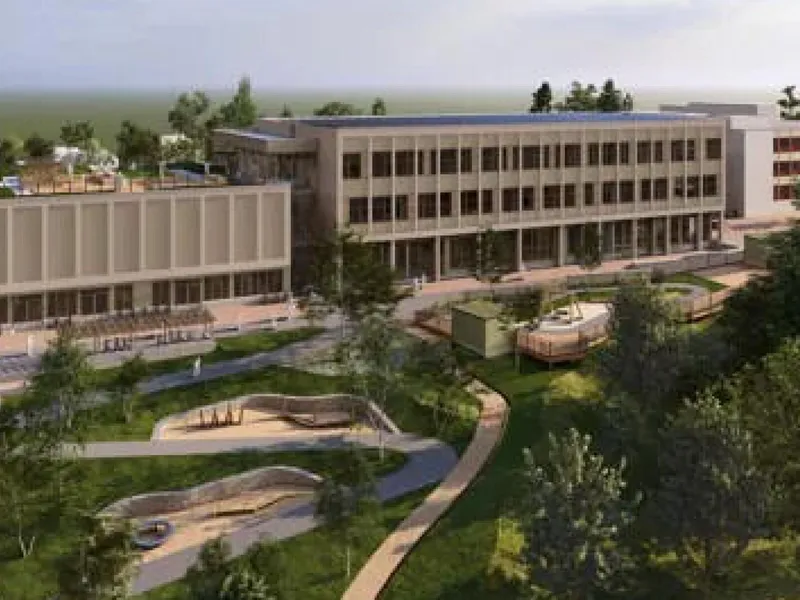 Loe Betongelementer har signert kontrakt med Betonmast Oslo om leveranse av bæresystem til utvidelsen av Stovner skole.. Foto: Arkitektene Vis-a-Vis og Grindaker