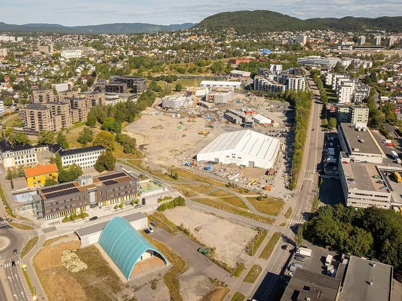 Flyfoto av utviklingsområde på Økern