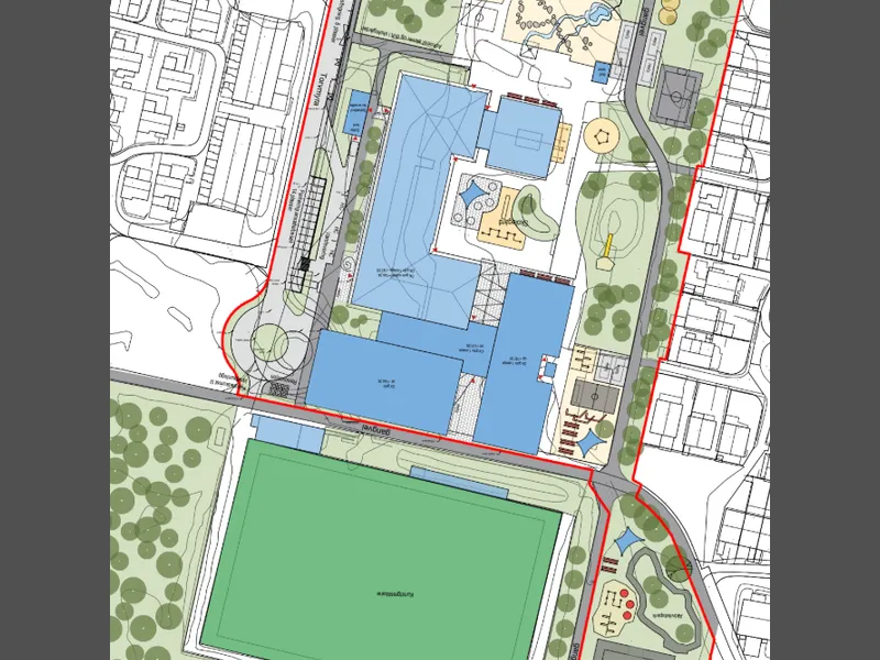 Illustrasjon skolegården på Tonstad skole