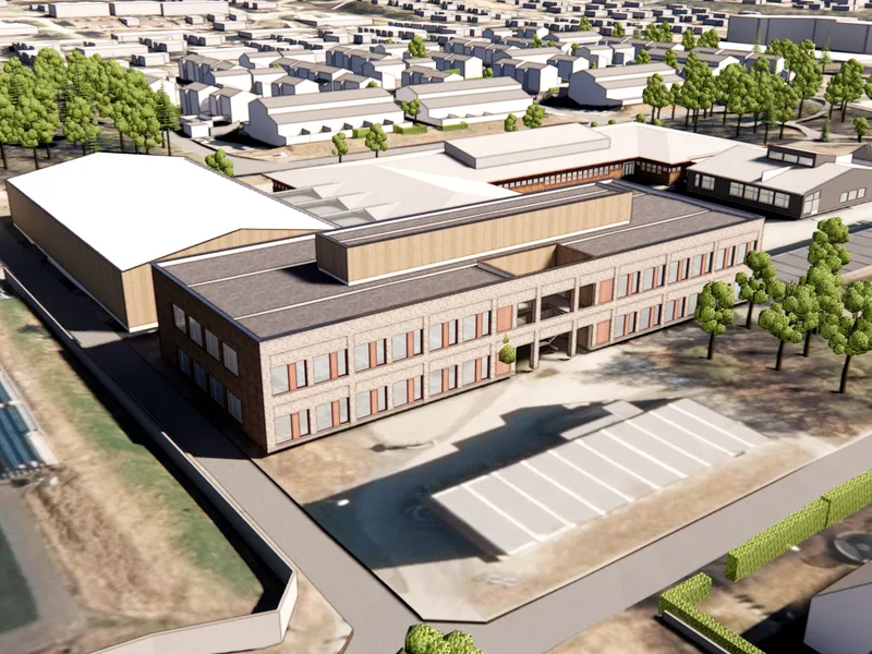 Illustrasjon av nye Tonstad skole