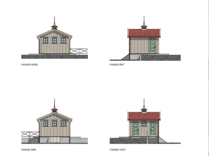 Skisser av nytt sanitærbygg på Merkebekk 