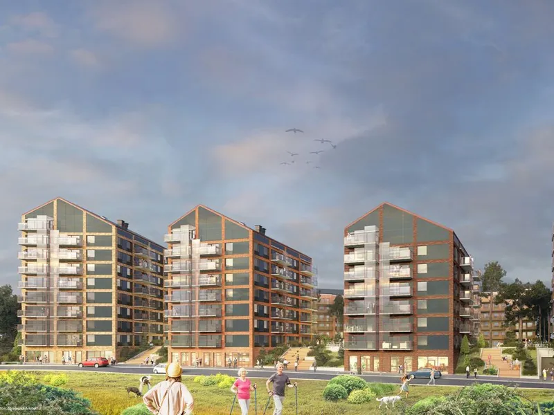 HMB Construction skal bygge fire høyhus i den første av to etapper i Tallbohov Electric Village for Fastighets AB Tornet. Foto: Strategisk Arkitektur