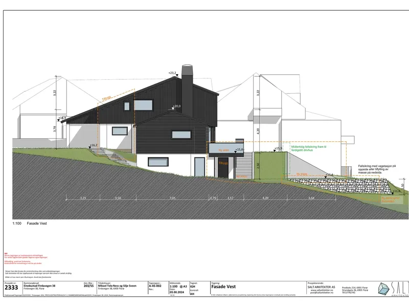 Fasade fra byggesøknad