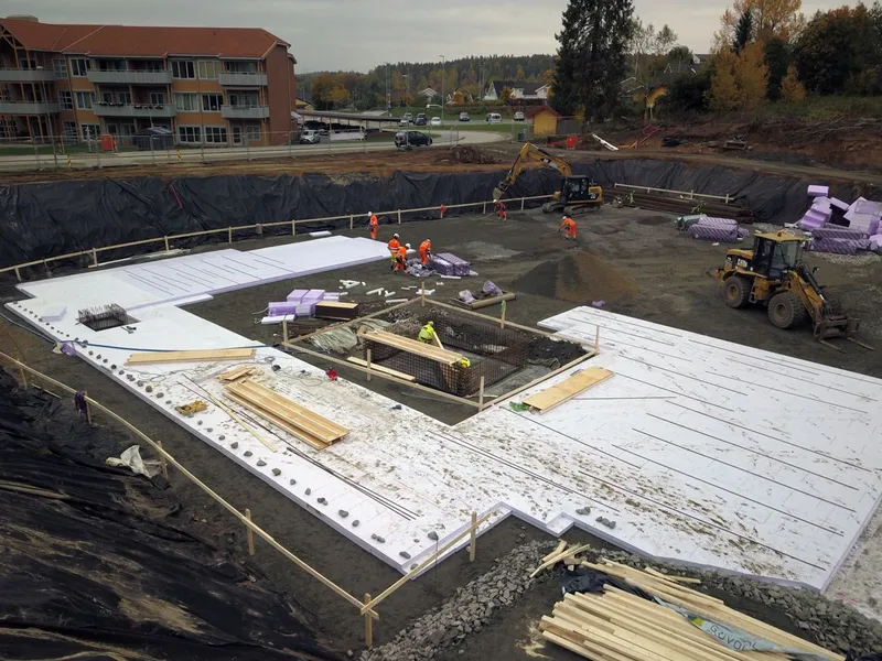 Boligprosjektet Tamburløkka i Ås kommune, like utenfor Ski, skal etter planen være innflyttingsklart mellom slutten av 2021 og starten av 2022. Foto: Realbygg