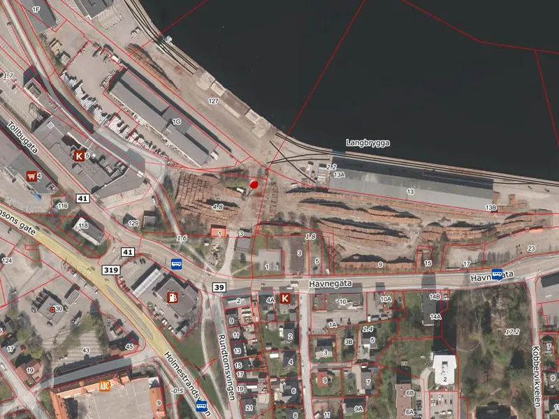 Kartutsnitt av Tangen