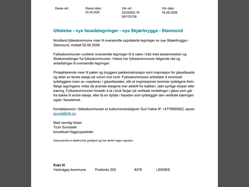 Fasade fra byggesøknad