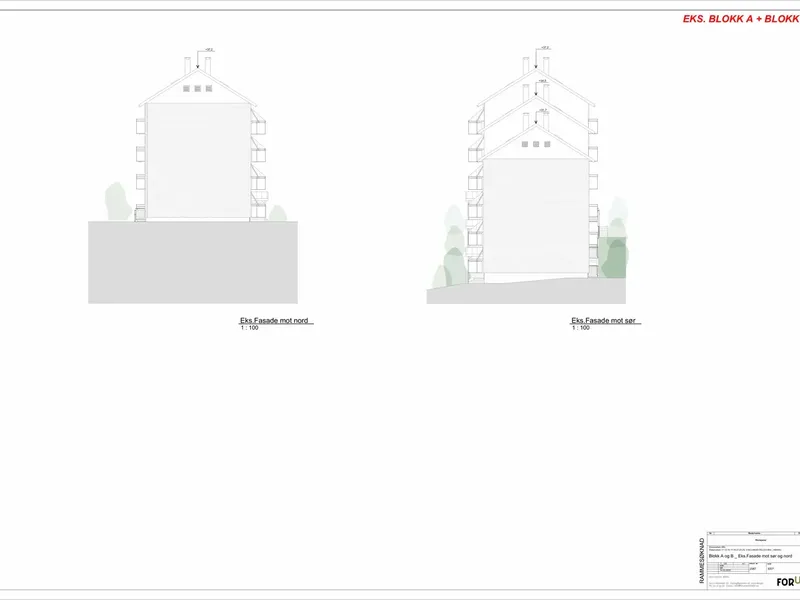 Fasade fra byggesøknad