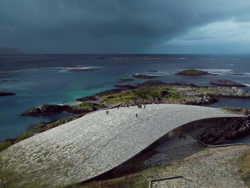 Arkitekturen til The Whale utformet av danske Dorthe Mandrup har vakt oppsikt. Illustrasjon: MIR, Bergen..
