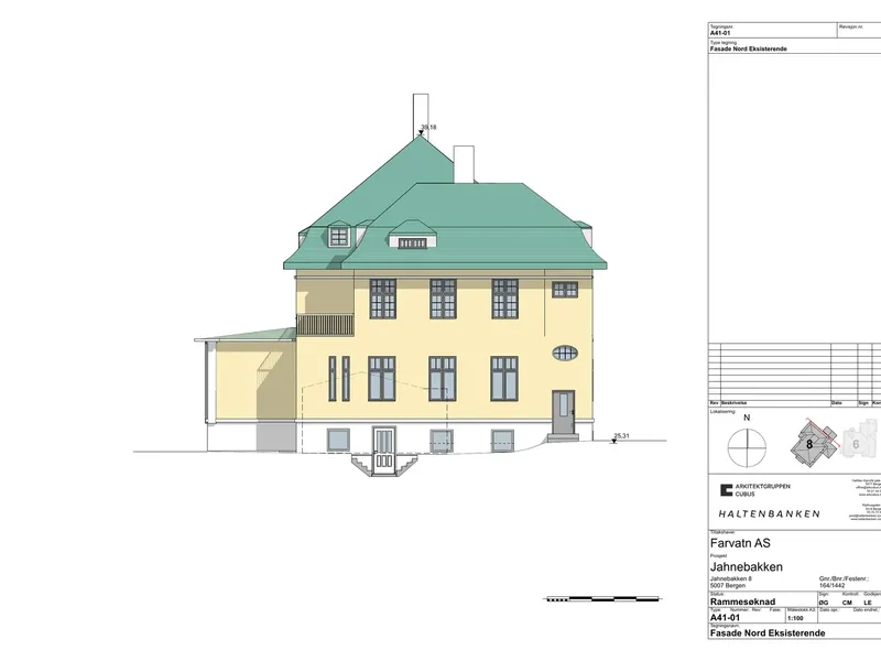 Fasade fra byggesøknad
