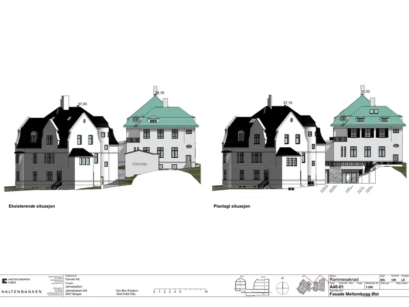 Fasade fra byggesøknad