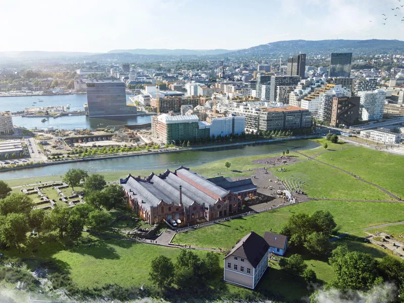 TILBAKEFØRES. NCC har snart tilbakeført 50.000 kvadratmeter med historisk terreng. Illustrasjon: Rambøll.