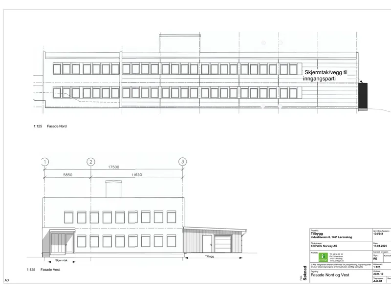 Fasade fra byggesøknad