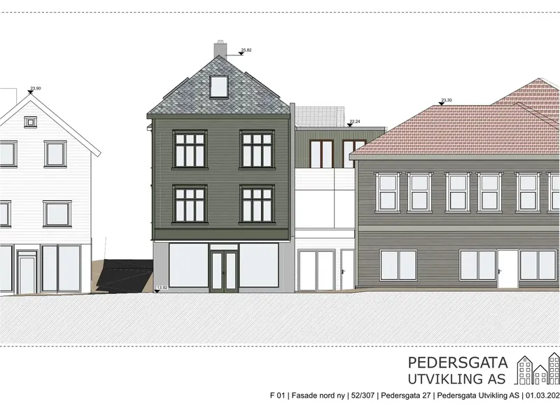 Fasade fra byggesøknad