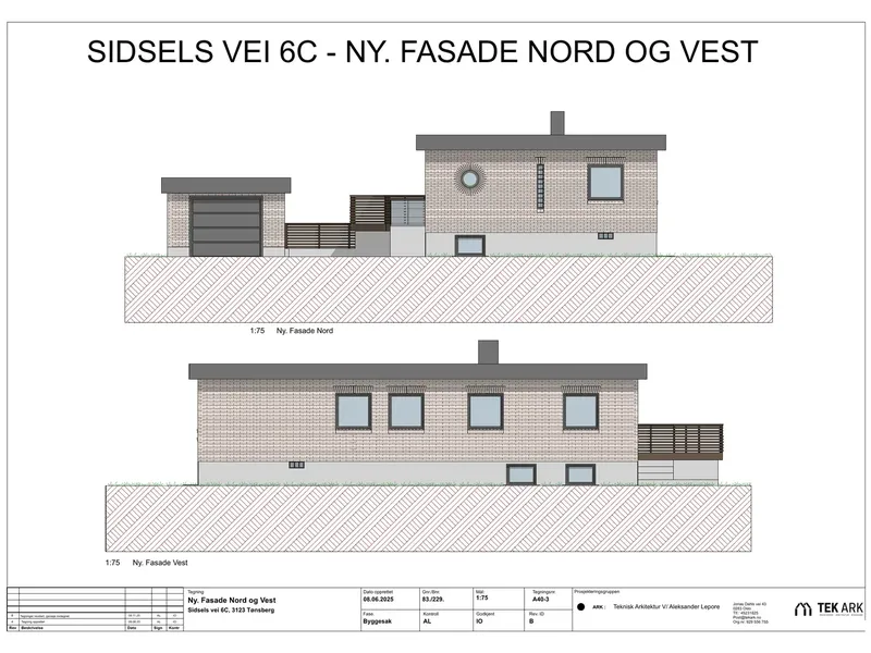 Fasade fra byggesøknad