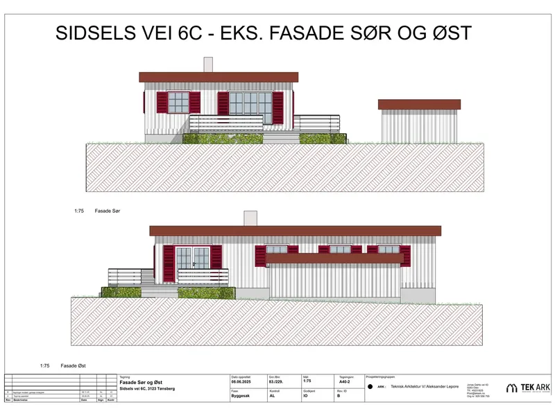 Fasade fra byggesøknad